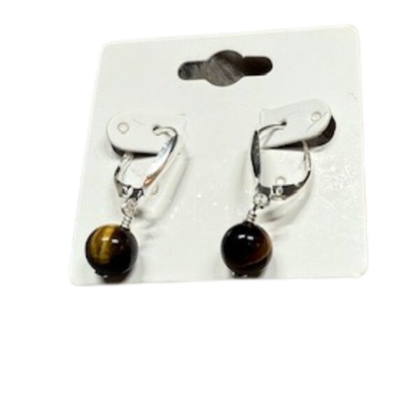 3-Pair New Earrings Bundle – Hoops, Gemstone & Dangle - Picture 4 of 8
